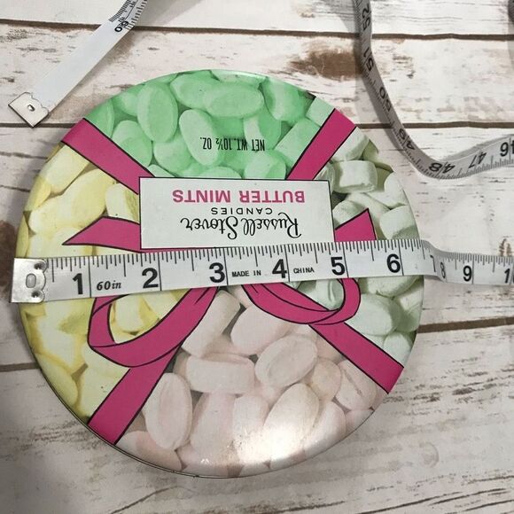 Collectible Vintage RUSSELL STOVER CANDIES Butter Mints Tin 6.5 x 2" - Picture 4 of 4